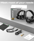Wired Over-Ear Studio Monitor Headphones For Recording And Mixing With Fifty Millimeter Drivers And Wide Frequency Response box set