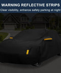Honda Civic Car Cover Outdoor All Weather 210D PU Heavy Duty Waterproof Windproof With Door Zipper Reflective Warning Bars