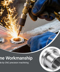 Welding a 4 Pack Half Inch NPT Weld On Female Bung Fitting Badass 304 Stainless Steel Auto Fuel Tank Adapter in use.