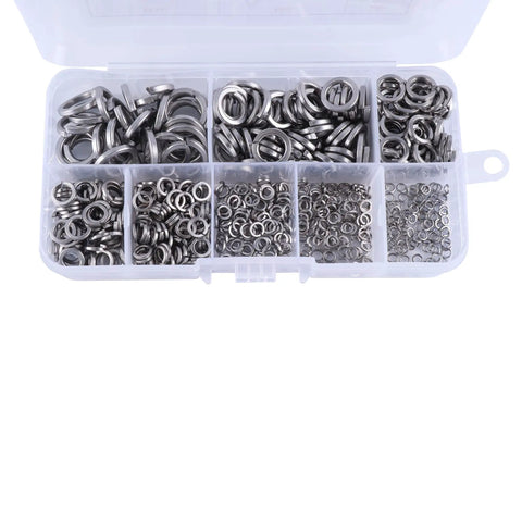 Spring Lock Washer Set 600 Pcs 304 Stainless Steel Assortment Kit Includes M2 M2.5 M3 M4 M5 M6 M8 M10 in organizer box