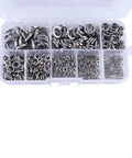 600 Piece Metric Split Lock Washer Set In 304 Stainless Steel For Screws M2 To M10 Spring Lock Washers Assortment Kit For fasteners in organizer box