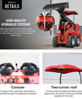 Mini Skid Steer Loader HY480D 23HP V Twin Honda GX690 Gas Engine demonstrating hydraulic lift with console and roof details visible