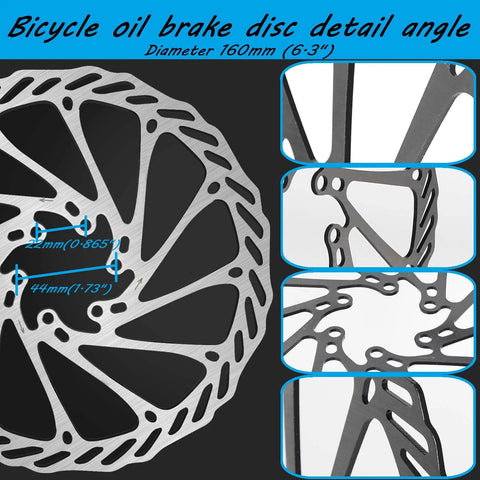 Fat-Cattie hydraulic bike disc brake set with 160 mm rotors; front-right and rear-left shown with rotor and caliper