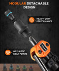 Pro Rivet Gun Kit With Drill Bits And Magnetic Wristband Heavy Duty Two Handed Riveter showcasing modular design and components