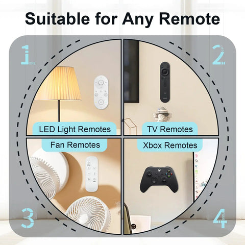 Magnetic Remote Control Holder With Self Adhesive Wall Mount 6 Pack Upgraded Silicone Organizer shown for various remotes