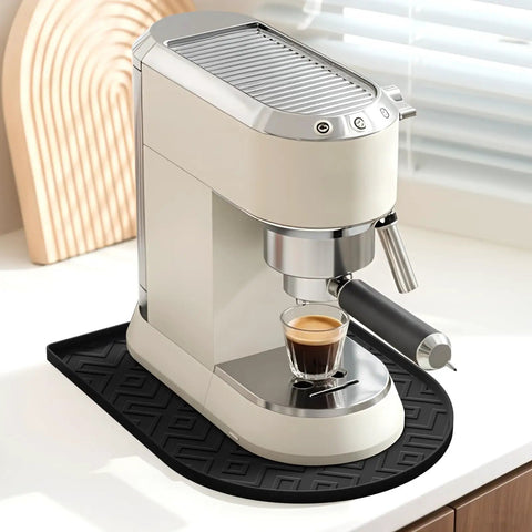 Silicone Coffee Mat 15.8 Inch By 11.8 Inch Bar Mat For Countertop Heat Resistant Non Slip Leak Proof Fit For Most Coffee Makers And Espresso Machines Black For Your Home Brew Setup