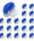 Boundary wire IDC connector set, 20-pack with blue lids; moisture-resistant, self-stripping