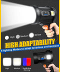 Beast Bright Handheld LED Spotlight 12000mAh Rechargeable, high adaptability, six lighting modes, waterproof design, long range