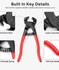 8 Inch Tile Nippers Heavy Duty Glass Mosaic Cutter Pliers With Ergonomic Handle Your Go To Tool For Ceramic Tile Porcelain Mirror Stained Glass And Mosaic Cuts End Nipper Tools For DIY Projects, carbon steel body and red soft grip handle