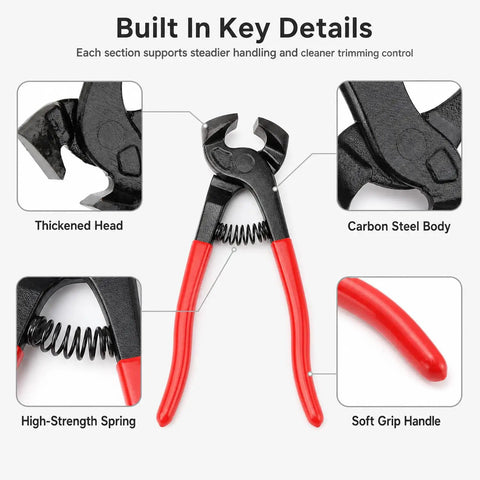 8 Inch Tile Nippers Heavy Duty Glass Mosaic Cutter Pliers With Ergonomic Handle Your Go To Tool For Ceramic Tile Porcelain Mirror Stained Glass And Mosaic Cuts End Nipper Tools For DIY Projects, carbon steel body and red soft grip handle