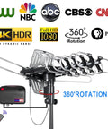 Outdoor TV Antenna With 360 Degree Omni Directional Reception, 150+ Mile Range, 4K Ready HDTV Antenna For Outdoor Or Attic Use