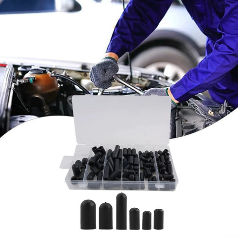 Grab This Sweet Deskbloom Automotive Rubber Vacuum Cap Kit With 105 Pieces In Nine Sizes For Carburetors And Manifolds Plus A Storage Case To Fix Leaks Now. Black rubber vacuum cap kit in storage case for engine bay hose leaks.