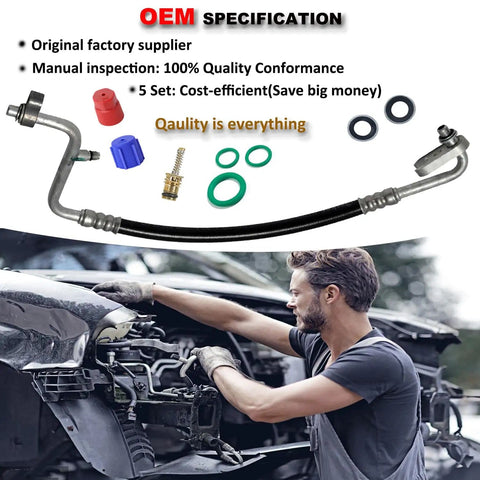 Mechanic using Must Have AC Seal Kit 195Pcs O Ring And Gasket Set For Automotive Air Conditioning Systems on vehicle engine