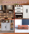 Two Leather Handles For Drawers Cabinets And Luggage With Mounting Screws in various furniture settings