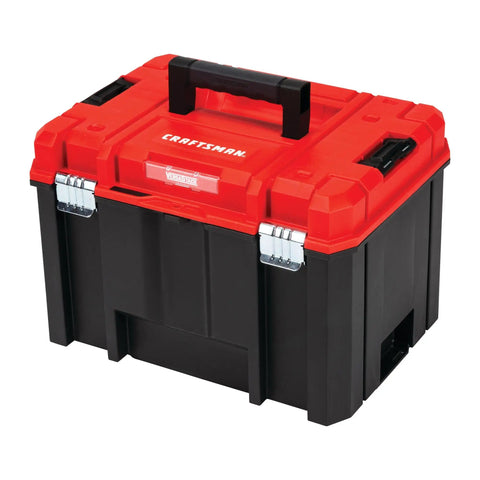 VersaStack Deep Tool Box Lockable 17 Inch Organizer With Removable Tray And IP54 Water Dust Protection Bi Material Handle
