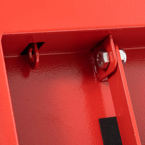 Beefy Aluminum Jobsite Tool Box With Dual Hydraulic Latches 36 X 15 Inch Industrial Storage Cabinet With Slick Burgundy Red Finish Legit Pro Gear For Work Trucks And Construction Sites