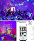 Scene with 60ft Black Light String Lights With 240 LEDs For Lit Glow Parties Bedroom Decor And Fluorescent Poster Art