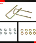 4 Pieces Square U Bolts 2.5 Inch Wide Leaf Springs 8.75 Inch Long For Chevrolet Silverado 1500 And GMC Sierra 1500 1988 To 2019 Heavy Duty Replacement Kit, with nuts and washers