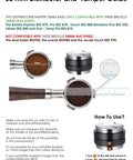 Diagram of 53mm Adjustable Coffee Distributor And Tamper For 54mm Breville Portafilter Baskets Dual Head Leveler.