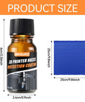10ml bottle of 3D Printer Nozzle Protection Coating with size dimensions shown, prevents material buildup and clogging, non-stick layer.