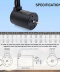 Beefy 1/10 RC Brushless Motor ESC Combo Waterproof 5700KV M3650 Brushless Motor With 60A ESC shown with specifications chart