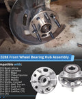 Front And Rear Wheel Hub Bearing Assembly Kit Fits GM Cars Like Malibu, Impala, Equinox, Terrain, Lacrosse, Regal, Cadillac XTS Replaces 513288