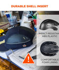 LED Brim Safety Bump Cap Baseball Style Long Brim Work Hat With Front Light, impact-resistant ABS shell with foam lining