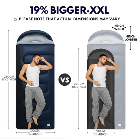 Comparison of XXL Winter Sleeping Bag for Adults and Kids 4 Season Cold Weather Camping Gear With Draft Collar Zipper Guard