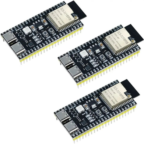 Three Pack ESP32 S3 Dev Board N16R8 MCU With Dual Mode WiFi Bluetooth Type C For Arduino IoT Projects Ready For Wireless Prototyping