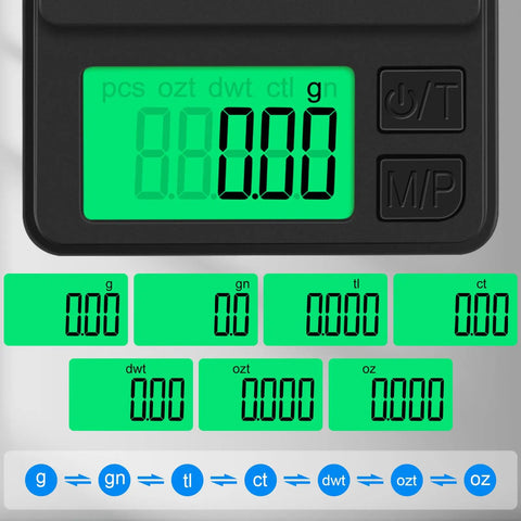 Ultra Precise Pocket Scale 1000g x 0.01g Portable Gram Scale With Protective Cover Auto Off Backlit LCD 7 Units Display