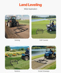 Tow Behind Drag Harrow 74 Inch Wide Driveway Grader Built Tough From Q235 Steel in use on farms, golf courses, gardens, gravel driveways