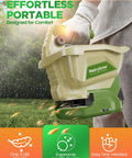 Hand Grass Seed Spreader For Lawns With 3.3L Hopper, Fertilizer And Salt Spreader, showing easy one-handed use outdoors.