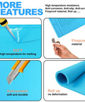 Pro Grade Silicone Soldering Repair Mat For Electronics And DIY Projects, Heat Resistant Work Surface Up To 932 F, 13.7 By 9.8 Inches Blue, Features 124 Screw Spots And 8 IC Notches To Keep Tiny Parts Organized On Your Busy Bench showing heat resistance, durability and flexibility features.