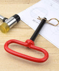 Two Pack Three Quarter Inch By Four And A Half Inch Steel Hitch Pins With Red Rubber Coated Handles And Clips For Tow Hitch Receiver Heavy Duty Clevis Pins Red Color Trailer Pins