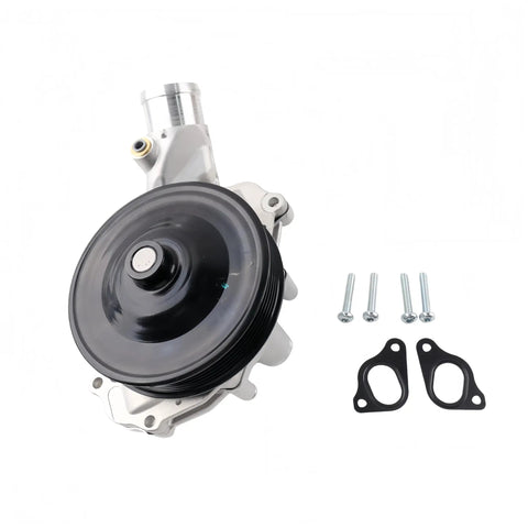 Heavy Duty Aluminum Coolant Water Pipe System Kit For Jaguar F Type with water pump, gaskets, and screws.