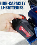 User holding high-capacity li-battery for Heavy Duty Cordless Airless Paint Sprayer With High Pressure Adjustable Flow And Spacious Paint Reservoir Featuring Dual Batteries For No Sweat Home Painting Jobs All Day Long.