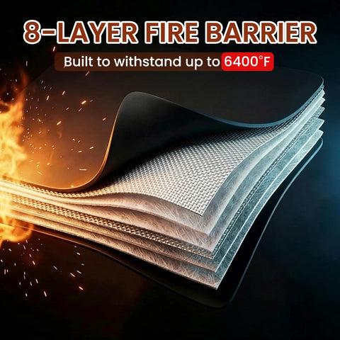 8-layer fire barrier of Ultra Durable 6400 Degrees Fahrenheit Fireproof Document Safe Box With Lock Portable File Organizer