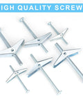 Assortment of 15 Pcs One Quarter Inch Heavy Duty Drywall Anchors And Screws Toggle Bolts Wing Nuts Hollow Wall Anchors