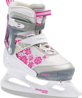 Bladerunner Ice Junior Ice Skates For Girls, Adjustable Four-Size Fit System With Easy Push Button, Pink And White Kids Ice Skates