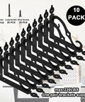 Heavy Duty 10 Pack L Shaped Shelf Brackets Wall Mounted Decorative Floating Shelf Hardware Kit With Screws And Anchors showing 10 sturdy black cast iron brackets.