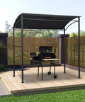 Heavy Duty Steel BBQ Gazebo Canopy With Weather Resistant Fabric 84.6 By 59.1 By 86.6 Inches Anthracite Outdoor Patio Cover