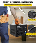Person holding Beefy 3000W Voltage Transformer Converter for Home Use, featuring sturdy iron shell and comfortable handle.