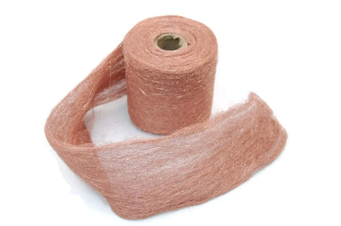 Copper Wool 1 Pound Roll Fine Grade for Polishing and Cleaning Delicate Surfaces Like Stainless Steel, Chrome, Brass, Guns, and Wood, Durable Crumble-Resistant