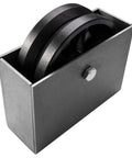 V-groove cast-iron wheel with metal mounting box, 6x2, single wheel