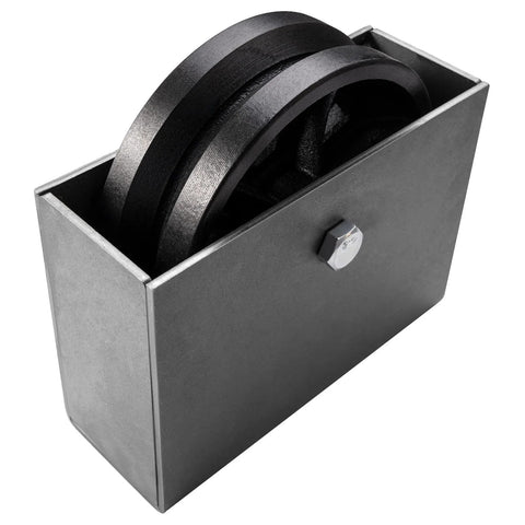 V-groove cast-iron wheel with metal mounting box, 6x2, single wheel