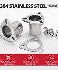 Beefy 3 Bolt Exhaust Flange Repair Kit With 304 Stainless Steel Pipes Gaskets For Universal Cars and Trucks