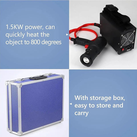 Portable 1500W Electromagnetic Induction Heater For No Sweat Nut Bolt Bearing Removal Flameless Heavy Duty Tool in storage case.
