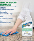 Person cleaning with Biobased Granite Countertop Cleaner For Food Prep Areas, Safe On Granite, Marble, Quartz, USDA Certified