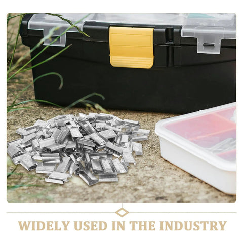 Heavy Duty Plastic Steel Strapping Band With Iron Buckle For Industrial Packaging And Shipping, metal buckles and box