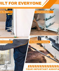 Heavy Duty Arm Jacks 2 Pack 440 Lbs Capacity Furniture Lift Tool in use during door installation and cabinet setup.
